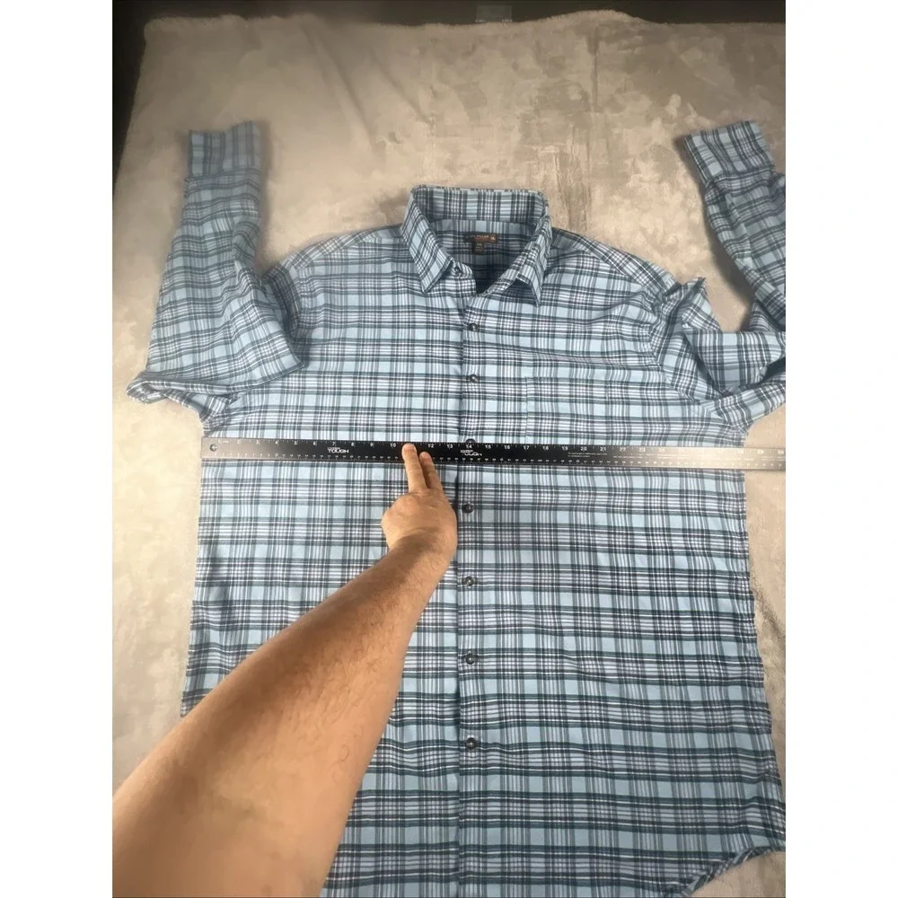 Peter Millar Crown  Sport Shirt Size XXL  Blue Gingham Check Plaid - Picture 6 of 11
